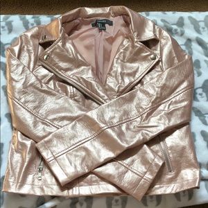 Metallic Pink Leather Jacket